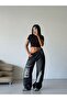 Unisex Loose Fit Ripped Design Black Denim Pants - 4