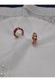 Red Enamel Flower Patterned Hoop Earrings the Energetic Aspect of Ethnic Chic - 3