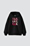 Fun Cowboy Printed Oversize Unisex Black Hoodie