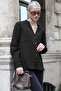 Black Ruched Sleeve Linen Blend Women's Shirt Sh291 - 3
