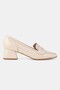 Women's Beige Patent Leather Loafer Shoes with Medium Heel, Sizes 33-34-35-41-42-43 - 5