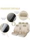 Luxury Quilted Car Seat Covers Full Set with Steering Wheel Cover – Universal Fit for 5 Seats – - 8