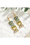 Wedding BRIDE Crystal Drop Earrings with Pearl Studs - 7
