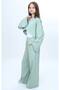 Girls' 100% Cotton 3 Piece Tracksuit Set – Modern Crop Top, Wide Sleeve, Sports Combination-182 - 4