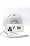 Vintage Glitter Mini Shoulder Bag for Women – Silvery Grey with Kiss Lock Closure, Chain Strap & R - 7