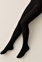 Black Color Girls' Thermal Thin Fleece Pantyhose - 3
