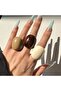 Chunky Dome Rings Set - Resin Material, Tortoise Shell and Neutral Colours - 3 pcs - 3