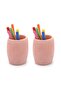 2 Pieces Pen Holder Pink Honeycomb Office Supplies 8X8X10Cm 400ml