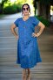 Short Sleeve V-Neck Comfortable Fit Cotton Viscose A-Line Plus Size Dress - 6
