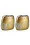 2 Pcs Pen Holder Golden Mosaic Polyresin Office Supplies 10X10X5Cm - 2