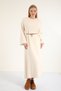 42100 - Stylish Comfortable Knitwear Women's Full Length Dress with Crew Neck - 3