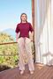 Women's Floral and Leaf Patterned Short Sleeve Crew Neck Pajama Set 25128 - 6
