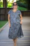 Short Sleeve V-Neck Comfortable Fit Cotton Viscose A-Line Plus Size Dress - 5