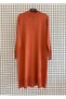 Knitted Patterned Zippered Stand Collar Knitwear Tunic