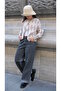 Una Fiaba-Bej Crew Neck Argyle Patterned Women's Buttoned Knit Cardigan - 8