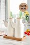 Set of 3 Oil Pots with Stand, Vinegar Cruet, Olive Oil Cruet 1 Lt
