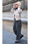 Una Fiaba-Bej Crew Neck Argyle Patterned Women's Buttoned Knit Cardigan - 4