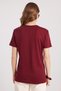 Women's Loose Fit Comfortable Fit 100% Cotton Soft Textured Burgundy Crew Neck T-Shirt Blouse - 7