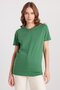 Women's Loose Fit Comfortable Fit 100% Cotton Soft Textured Green Crew Neck T-Shirt Blouse