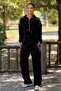 Black Silver Laser Stone Tracksuit Set - 2