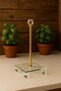 Gold Color Paper Towel Holder with Crystal Stand and Glass Base - Square Model for Kitchen and Tableware Decoration - 2