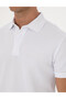 White Slim Fit 100% Cotton Anti-Curling American Pique Polo Collar Basic T-Shirt 50306154-Vr013 - 7