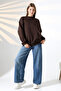 Ribbed Crew Neck Oversize Sweatshirt 21620 Brown