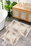 Digital Printing Framed Marble Pattern Non-Slip Base Set of 2 Bathroom Mat Toilet Set (50X60Cm-60X10