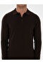 Dark Brown Slim Fit Polo Neck Basic Knitwear Sweater 50315405-Vr084 - 6