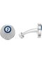 Radiant Stainless Steel Gents Cufflinks With Blue Logo