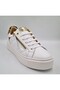 D25Ka-7305 White Genuine Leather Women's Leather Sneaker - 3