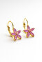 Lotus Flower Design Zircon Stone Clip on Earrings for Pierced Ears - 2