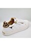 D25Ka-7305 White Genuine Leather Women's Leather Sneaker - 4