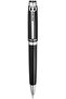 Batang Black Stainless Steel Twisted Closure Pen with Silver Trims, Blue Ink - 137 mm