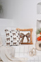 Fringed Velvet Throw Pillow Cover with Leopard Ribbon Design - 43X43Cm - 4
