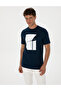 Navy Blue Regular Fit 100% Cotton Crew Neck T-Shirt 50302576-Vr033