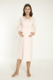 Lace Detailed Long Sleeve Maternity and Postpartum Nightgown Set Suitable for Breastfeeding - 2