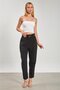 Women's Belted Carrot Fabric Trousers - Black - 4
