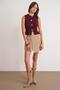 6962 Women's Gold Buttoned Knitwear Vest Claret Red - 2