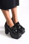Women's High Heel Loafer 00122003 Black Patent Leather - 2
