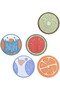5-Pieces Silicone Table Insulation Mats Pads Multi Color 8x8cm