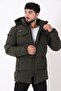 Long Puffer Coat with Chest Pockets and Fur Lining Pldp 2957_50456 - 2