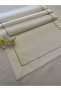 Polyester Linen Gold Pique Detailed Off-White Runner 40 X 160