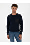 Navy Blue Regular Fit Crew Neck Knitwear Sweater 50315762-Vr033