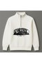 Crtz Printed Street Style Half Zipper Stand Collar 3 Thread Thick Winter Women'S/Men's Unisex Sweatshirt