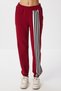 Striped Detailed Ribbed Knitted Top and Bottom Set Lzv0027 Bordo - 4