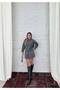 Women's Anthracite Skirt Knitwear Set - 3