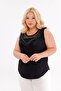 بلوزة كبيرة الحجم بدون أكمام مع كشكش من الدانتيل في الأمام - 6
