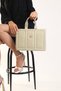 Women's Mint Green Colored Modern Designed Shoulder and Hand Bag with Leather-Look Scarf Details - 2