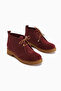 Henna Genuine Leather Burgundy Suede Lace-Up Women's Boots - 3